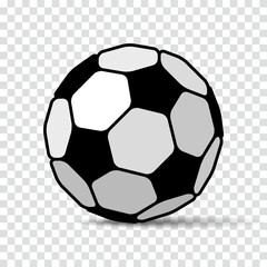 Football icon in flat style. Vector Soccer ball on transparent background . Sport object for you design projects - 563095291