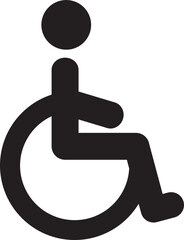 Wheelchair, handicapped access sign or symbol flat icon for websites and print