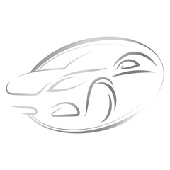 Silhouette of a beautiful car for auto business