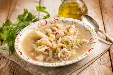 cabbage soup with parsley and olive oil