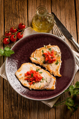 grilled swordfish with diced tomatoes