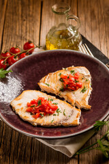 grilled swordfish with diced tomatoes