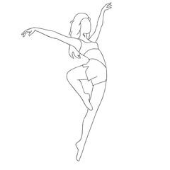 Obraz na płótnie Canvas sketch of a ballerina girl in vector graphics 
