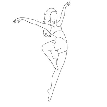 sketch of a ballerina girl in vector graphics	