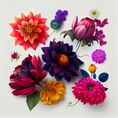 beautiful colorful flowers, daisey, design of flowers