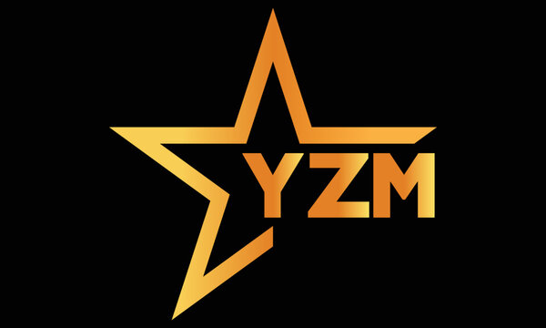 YZM golden luxury star icon three letter logo design vector template. royal logo | luxury logo | jewelry logo | premium logo | iconic logo | Victoria logo |	