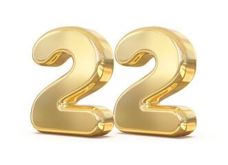 3D Golden Number 22 With Generative AI