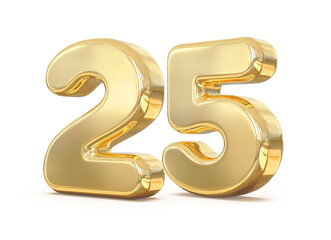 3D Golden Number 25 With Generative AI
