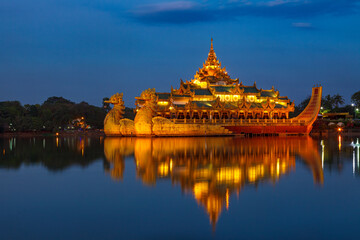 Fototapeta premium The royal barge in Rangoon Myanmar