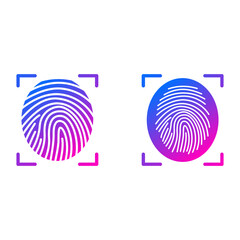 Fingerprint lock secure security icon label sign symbol design vector, fingerprint protection security