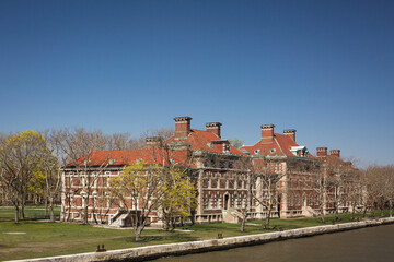 Some of the Ellis Island brick buildings, New York