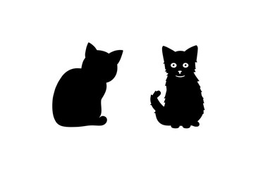 Black Cat Transparent Vector Illustration