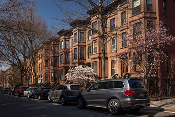 Row of residential buildings in Park Slope, Brooklyn, New York