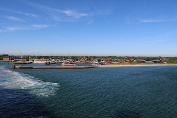 Fototapeta na wymiar View to Gedser Ferry Port, Baltic Sea Denmark