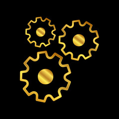 golden gear icon vector logo template