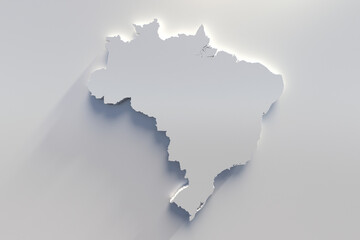 Extruded map of Brazil 3d render