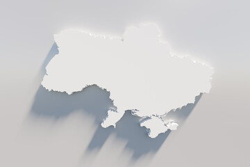 Extruded map of Ukraine  3d render