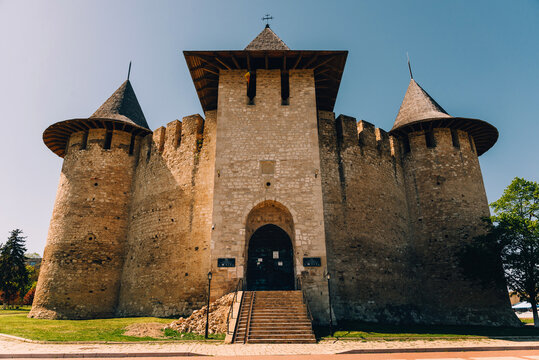 The entrance in Soroca fortress from Republic of Moldova on a sunny day. Front view.