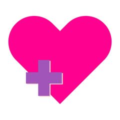 Valentine day love icon design vector, heart with fast aid sign