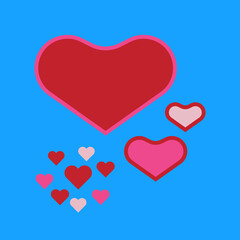 Valentine day love icon design vector, heart icon set