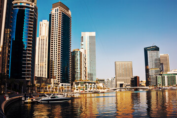 Fototapeta na wymiar Dubai city downtown, modern architecture with skyscrapers