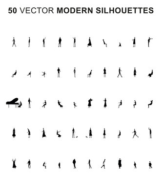 50 Modern silhouettes - Vector