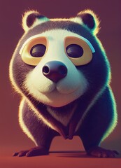 Obraz premium Funny happy badger. Generative ai
