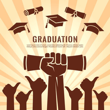 Happy graduation vector poster design