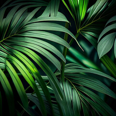 Fototapeta na wymiar Natural Tropical Palm Feaf Background. Generative AI