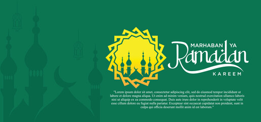 Ramadan Kareem vector set, Logo to welcome Ramadan Holy Month of Muslims Template.