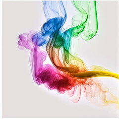 Illustration of a colorful abstract smoke - Created with generative ai