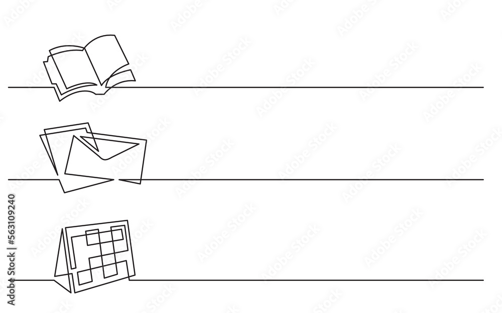 Canvas Prints continuous line drawing vector illustration with fully editable stroke of organizer letter calendar