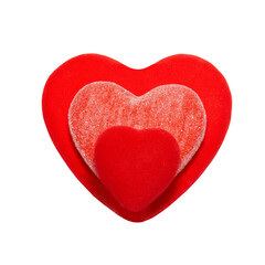 Three valentine hearts in PNG isolated on transparent background