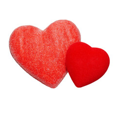 Two red valentine hearts