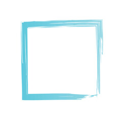 square box blue Color brush stroke artistic Vector illustration