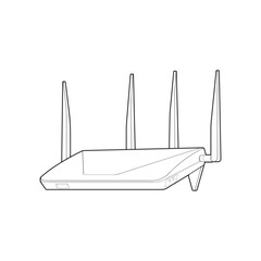 Router line art vector. Line art vector isolated on white background for coloring book.