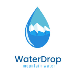 natural water logo, water drop icon, natural water logo