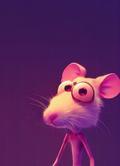 Mice animal in 3D Style on clean background. Generative ai
