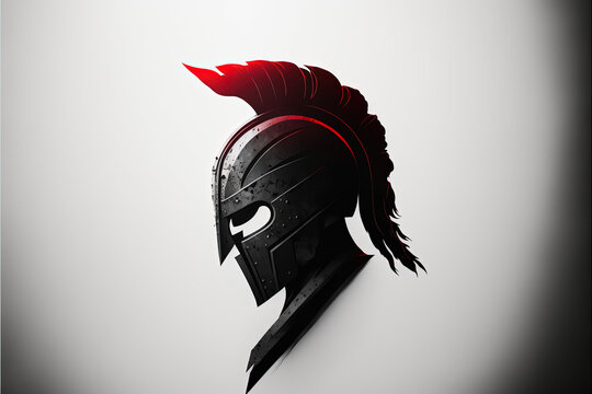 Logo of spartan helmet. Generated AI
