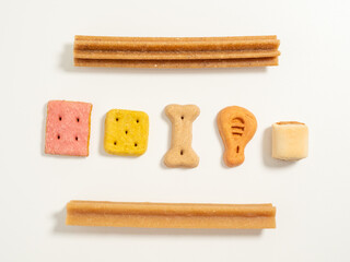 Dog treats. Treats for dogs on a white background.