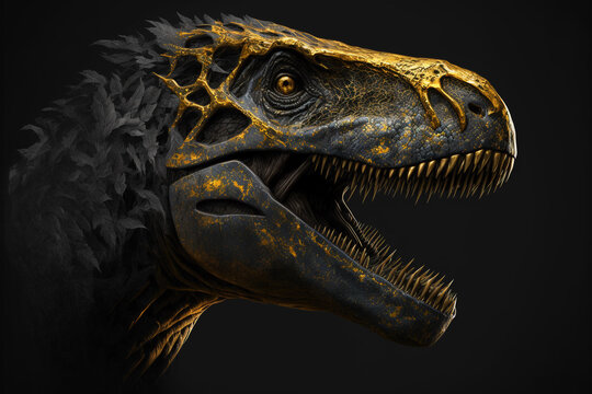 Scary Tyrannosaurus. AI generation