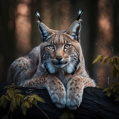 Obraz premium Wildcat's Relationship with other animals: Understanding the wildcat's role in the ecosystem and its relationship with other species