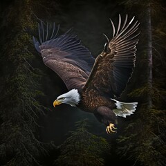 Fototapeta premium Eagle's Conservation: Understanding the conservation status and threats facing different eagle species