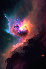 Fototapeta na wymiar Cosmic Wonders: The Vibrant and Mysterious Nebulas of Space, Generative AI