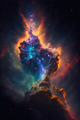 Obraz na płótnie Canvas Cosmic Wonders: The Vibrant and Mysterious Nebulas of Space, Generative AI
