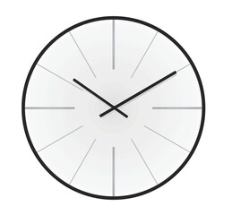White wall clock. vector illustration