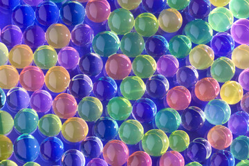 creative colorful-purple background with water 3d balls, art design
