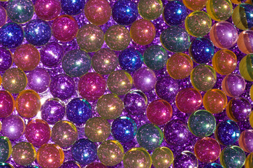 colorful glitter futuristic water balls, creative art design, beautiful scene
