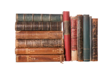 Group of old books isolated png with transparency
