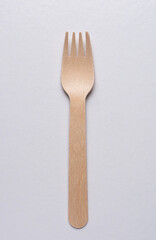Eco friendly wooden disposable fork.